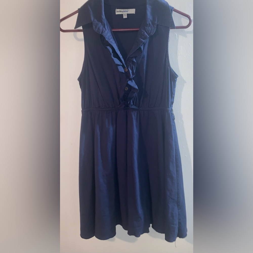 BAILEY BLUE. Navy Blue Fit and Flare Dress.